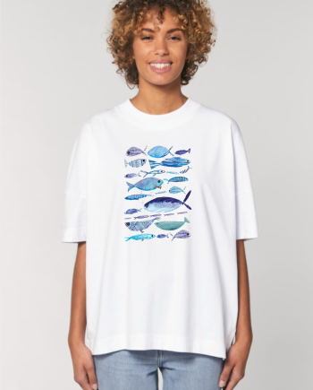 Moteriški  marškinėliai Sea life balti