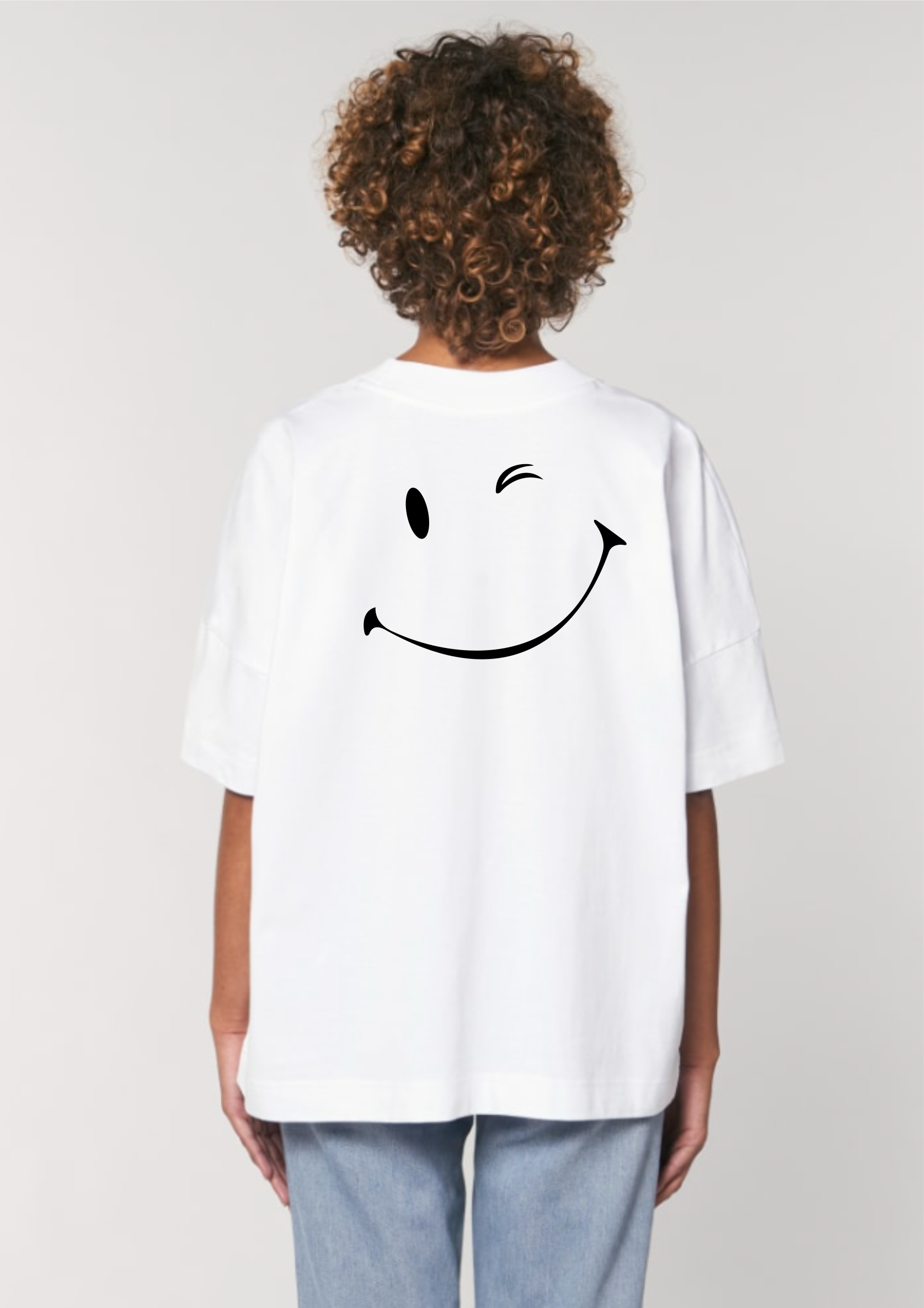 Moteriški marškinėliai Smile balti